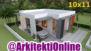 Plan per Shtepi 10x11 metra  3 Dhoma gjumi  2 Banjo  Arkitekti Online [upl. by Merissa]