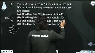 The bond order in NO is 25 while that in NO is 3 Which of the following statements is true fo [upl. by Muhcon]