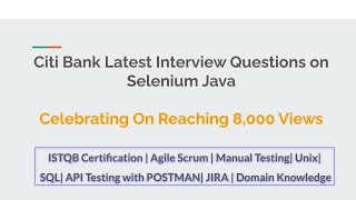 Citi Bank Latest Interview Questions on Selenium Java [upl. by Akimak]