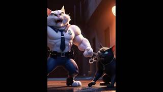 From Bullied kitten to brave Police  short cat kitten shorts [upl. by Papst]