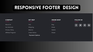 Responsive Footer Design using Html amp CSS [upl. by Lehmann]