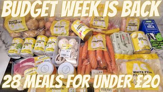 BUDGET WEEK IS BACK  28 Meals Under £20  ASDA JUST ESSENTIALS  Frugal Living  COME SHOP WITH ME [upl. by Raycher522]