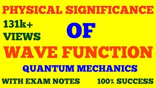 PHYSICAL SIGNIFICANCE OF WAVE FUNCTION  PROBABILITY DENSITY  QUANTUM MECHANICS  WITH NOTES [upl. by Ebeohp]