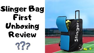 Slinger Bag Tennis Machine First Unboxing Review [upl. by Shantee521]