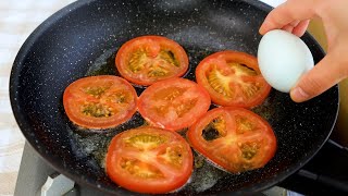 1 Tomato with 3 eggs Quick breakfast in 5 minutes Super easy and delicious omelet recipe [upl. by Nosliw]