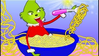 Grinch Gets Eaten Spaghetti 💖 The Grinch Babysitter Showdown💖 Cartoon for kids [upl. by Eirallam]