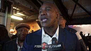 EVANDER HOLYFIELD CALLS DEONTAY WILDER A WARRIOR AFTER ORTIZ FIGHT TALKS JOSHUA VS WILDER [upl. by Ramat760]