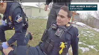 Bodycam video shows Burton police officer shoot and injure fellow officer in shootout [upl. by Gaiser]