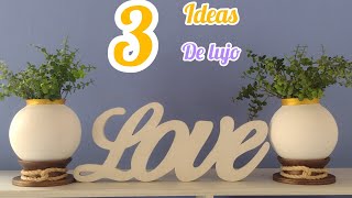 3 IDEAS de LUJO con JARRONES de vidrio 😱parecen de ALTA GAMA [upl. by Asirak468]