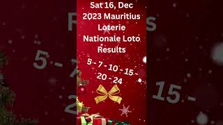 Youtube shorts Sat 16 Dec 2023 Mauritius Loterie Nationale Loto lottory [upl. by Gile]