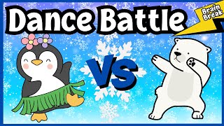 Dance Battle Penguins VS Polar Bears  Winter Brain Break  Just Dance [upl. by Pleasant]