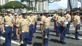 Aloha Week Parade 2009 USMC Marching Band [upl. by Irej]