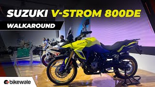 Suzuki VStrom 800DE Walkaround amp First Impressions  Bharat Mobility Expo 2024  Bikewale [upl. by Ecilahc]