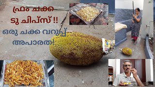 Making Jackfruit Chips  ഒരു ചക്ക വറുപ്പ് അപാരത 😀 [upl. by Downall]