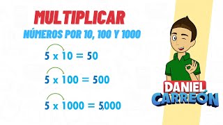 MULTIPLICAR NÚMEROS ENTEROS POR 10 100 Y 1000 Super facil  Para principiantes [upl. by Pedaias]