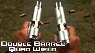 Double Barreled 1911 pistol quad wield rapid fire 20 rounds in 15 seconds in SlowMo AF2011 4K [upl. by Neltiak]