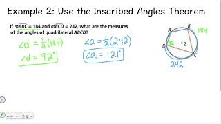 Geometry 104 Inscribed Angles [upl. by Aztirak]