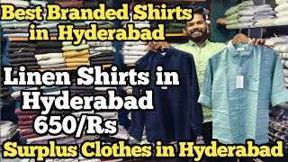 Linen Shirts in HyderabadSurplus Clothes in HyderabadBest Branded Shirts in Hyderabad [upl. by Airotkciv865]