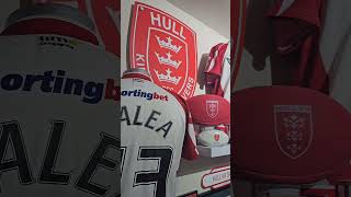 Hull KR Shirts Wall Display 😍 We are Hull KR 🫡🔴⚪️ HullKR HullKRShirts matchworn matchwornshirt [upl. by Annahael]