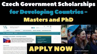 Czech Government Scholarships for Developing Countries  Masters and PhD  How to Apply [upl. by Joselyn524]