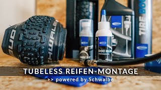 Tubeless ReifenMontage  powered by Schwalbe [upl. by Ennaihs35]