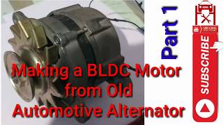 How to Convert a Car Alternator to work like a BLDC Motor for ebike Part 1  EVBasics [upl. by Eniamat631]