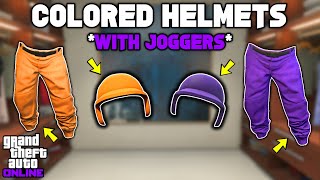 Easiest Method To Get The Orange amp Purple Bulletproof Helmet In GTA 5 Online W Colored Joggers [upl. by Yrojram]