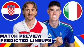 CROATIA VS ITALY UEFA EURO 2024 MATCH PREVIEW amp PREDICTED LINEUPS [upl. by Aratnahs250]