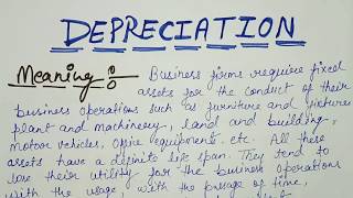 Meaning of Depreciation  Depreciation Means  Concept Of Depreciation  What Is Depreciation [upl. by Chelsy247]