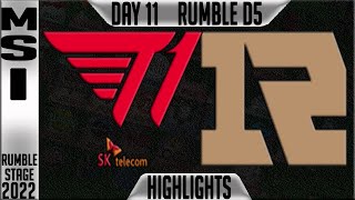 T1 vs RNG Highlights  MSI 2022 Day 11 Rumble Stage D5  T1 vs Royal Never Give Up [upl. by Aivizt]