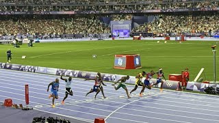 Noah Lyles wins 100m Race at Olympics 2024 Paris winning Gold for USA [upl. by Einnek]