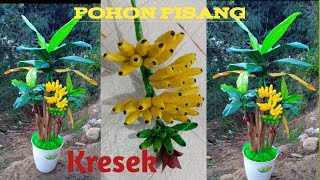 DIY cara membuat pohon pisang hias dari plastik kresek Part 1How to make banana tree from plastic [upl. by Elysia]