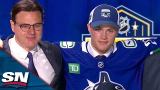 Tom Willander Goes To Canucks With No 11 Pick In 2023 NHL Draft [upl. by Yuhas]