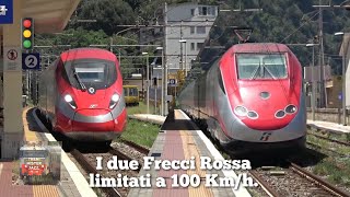 I due Freccia Rossa limitati a 100 kmhPonte Sfalassa autostrada del sole Salerno Reggio Calabria [upl. by Haldis39]