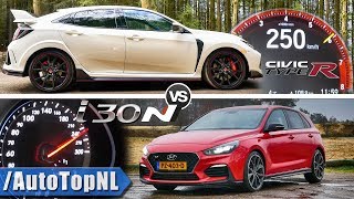 Honda Civic Type R vs Hyundai I30 N  ACCELERATION amp TOP SPEED  Sound  AUTOBAHN POV by AutoTopNL [upl. by Lazaro]