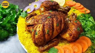 Chicken Steam Chargha Dawat Platter With Butter Rice Recipe By Aqsas Cuisine Steam Roast For Eid [upl. by Eicam]