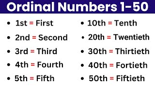 Los Números Ordinales en Inglés 150 [upl. by Babita]