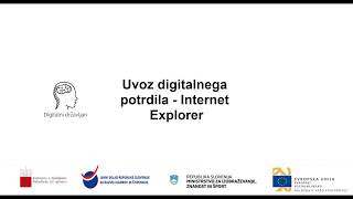 Uvoz digitalnega potrdila  brskalnik Internet Explorer [upl. by Gnilrad]