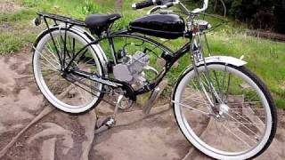 Motorized Bike Custom Blackie 70cc httpSpeedSterMotorsCom [upl. by Lekar]