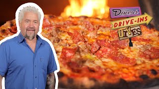 Guy Fieri Chows Down at Red Wagon Pizza in Minneapolis  Diners DriveIns and Dives  Food Network [upl. by Gauldin70]