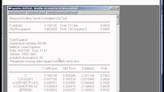 Diagnostic Testing using EViews [upl. by Marjie930]