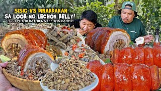 Lechon BELLY na may quotSISIG vs DINAKDAKANquot sa Loob  3 in 1 PUTOK BATOK na Lechon Baboy [upl. by Irabaj]