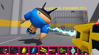 Play with ITEMS Barry Prison Run HARD MODE Roblox first person obby [upl. by Kieger]