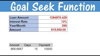 How to use the Goal Seek function in Excel [upl. by Aihsercal]