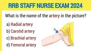 RRB staff nurse exam preparation 2024  Mcq for staff nurse exam  RRB staff nurse officer mcq [upl. by Yditsahc]