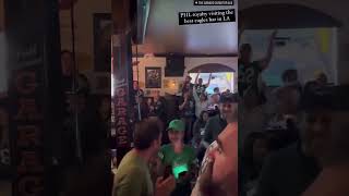 Jason Kelce Walks into LA Bar Full of Eagles Fans  Does Eagles Chants [upl. by Adranoel]