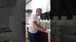 BAD EPILEPTIC SEIZURE CAUGHT ON CAMERA WHILE WASHING DISHES [upl. by Ruhl]