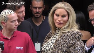 Jocelyne Wildenstein Cat Womans face  Balenciaga Haute Couture fashion show in Paris  060722 [upl. by Paula]