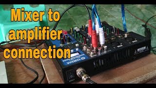 How to Connect Mixer to Amplifier 4 Channel YAMAHA MG 04BT professional mixer to Kevler Gx7 amp [upl. by Aillij]