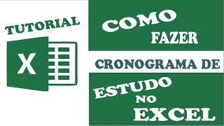 Como fazer CRONOGRAMA de ESTUDOS no EXCEL [upl. by Pfosi]